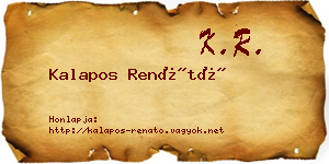 Kalapos Renátó névjegykártya
